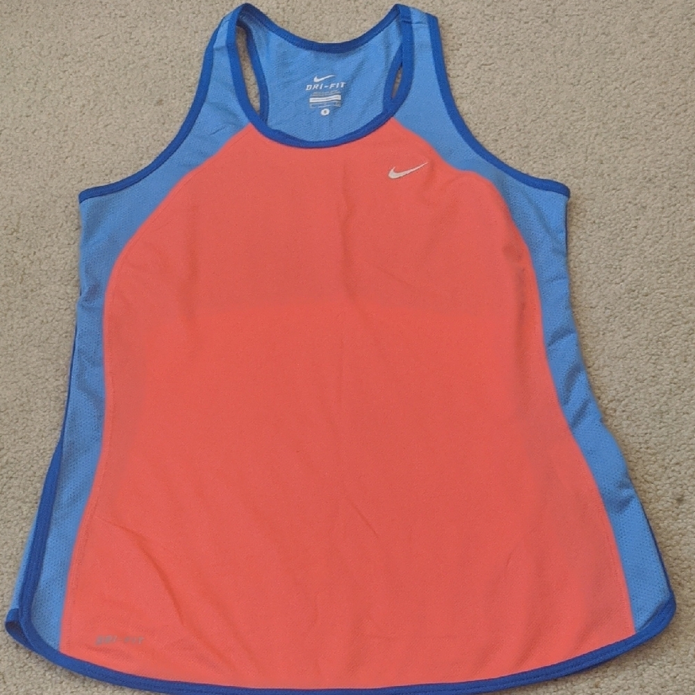 Nike Women's Orange and Blue Tank Top